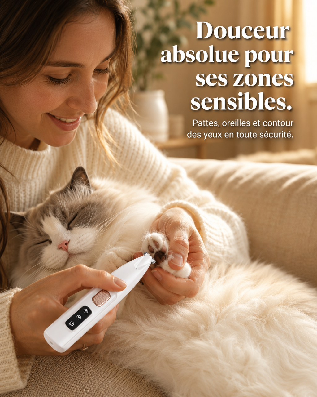 Tondeuse de précision pour chat — Sans stress & sans danger